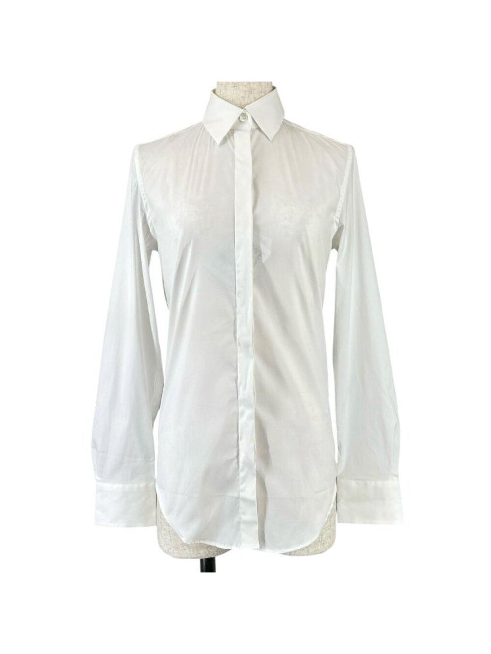 Loewe Cotton Fly Front Dress Shirt Long Sleeve White 34
